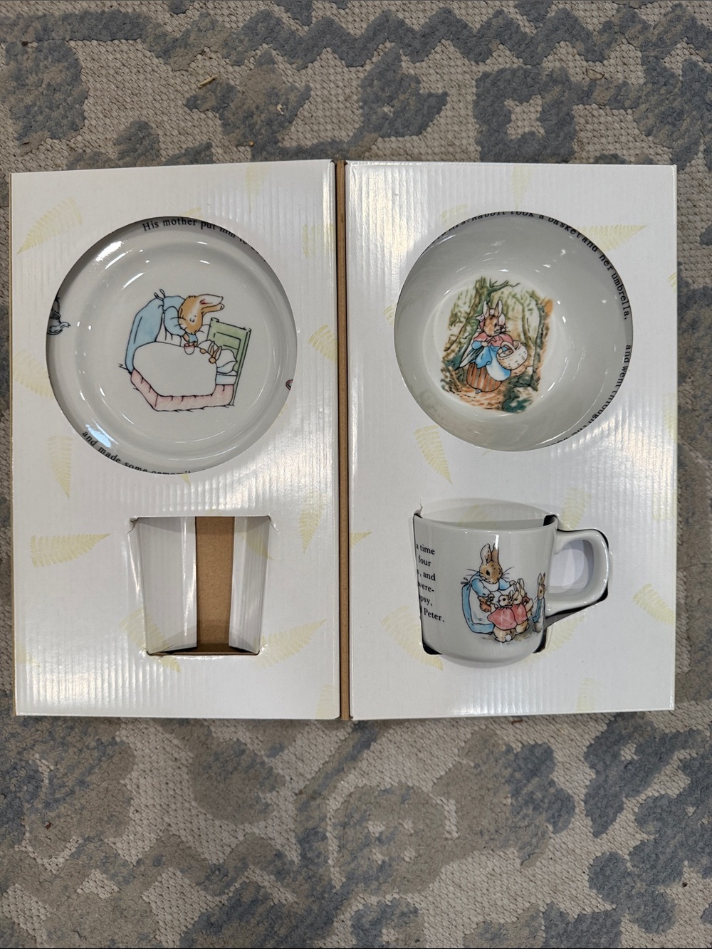 Vintage Wedgewood Peter Rabbit 3 Piece Dish Set